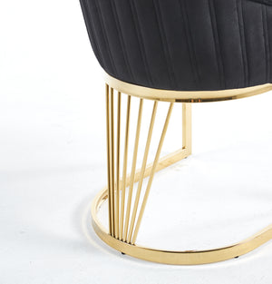 Lanvin Black & Gold Velvet Dining Chair