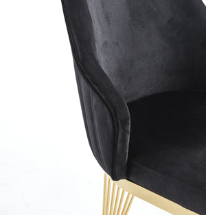 Lanvin Black & Gold Velvet Dining Chair