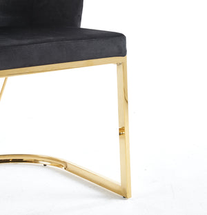 Lanvin Black & Gold Velvet Dining Chair