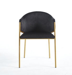 Jobi Black Velvet Dining Chair