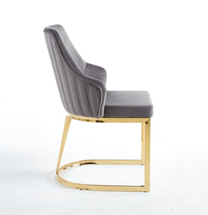 Lanvin Grey & Gold Velvet Dining Chair
