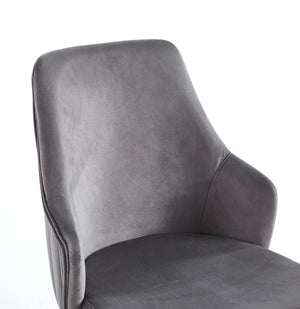 Lanvin Grey & Gold Velvet Dining Chair