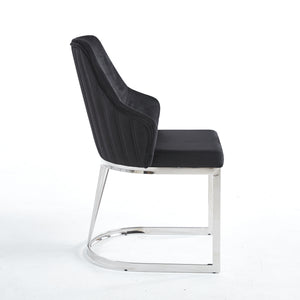 Lanvin Black & Silver Velvet Dining Chair