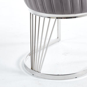 Lanvin Grey & Silver Velvet Dining Chair