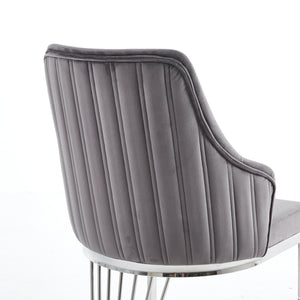 Lanvin Grey & Silver Velvet Dining Chair