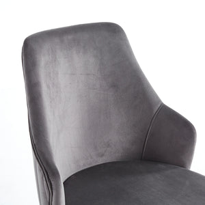 Lanvin Grey & Silver Velvet Dining Chair