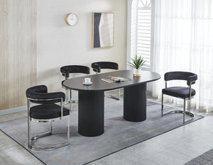 Sandro Velvet Dining Chair Black & Silver