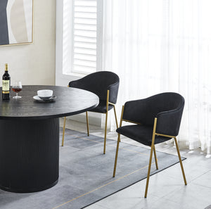 Jobi Black Velvet Dining Chair