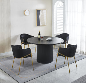 Jobi Black Velvet Dining Chair