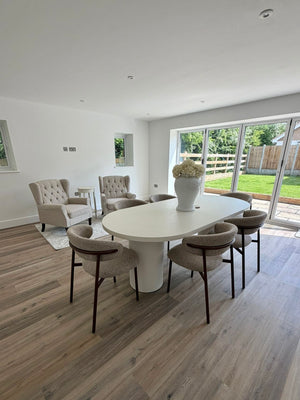 Cloud Micro Cement Dining Table and Soho Dining Chair Set