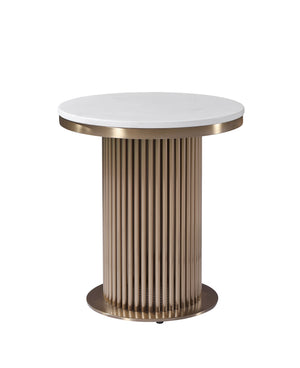 Luca White & Gold Marble Side Table
