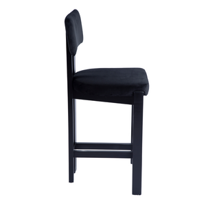 Anna Black Velvet Barstool
