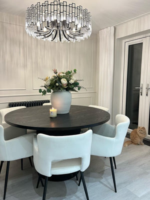 Luna Black Round Dining Table
