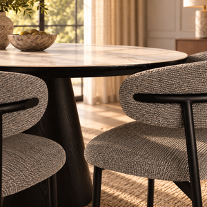 Ivy Black Ceramic Dining Table & Soho Black Dining Chair Set