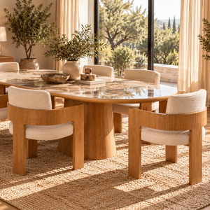 Ivy Oak Ceramic Dining Table & Harper Oak Dining Chair Set