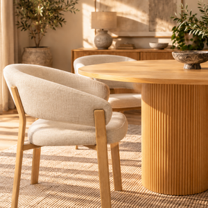 Luna Oak Oval Dining Table & Abel Oak Dining Chair Set