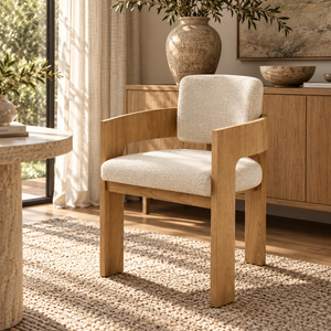 Cloud White Micro Cement Oval Dining Table & Harper Oak Dining Chair Set