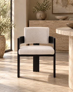 Cloud White Micro Cement Oval Dining Table & Harper Black Dining Chair Set