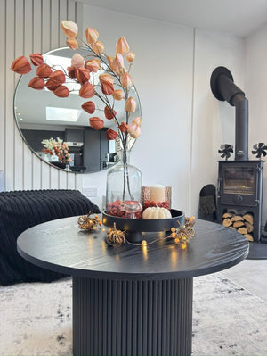 Loui Black Wood Round Coffee Table