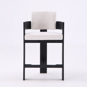 Harper Cream & Black Wood Barstool