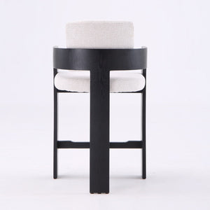 Harper Cream & Black Wood Barstool