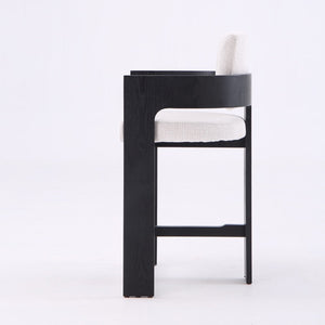 Harper Cream & Black Wood Barstool