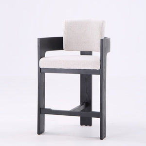 Harper Cream & Black Wood Barstool
