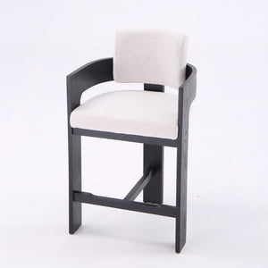 Harper Cream & Black Wood Barstool