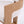 Close-up of a modern wooden chair with a light beige textured fabric seat and a natural oak wood frame, set against a plain white background.