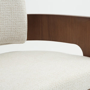 Harper Cream & Walnut Wood Barstool