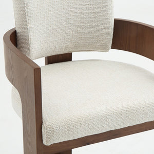 Harper Cream & Walnut Wood Barstool