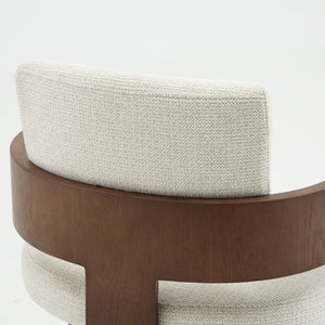 Harper Cream & Walnut Wood Barstool