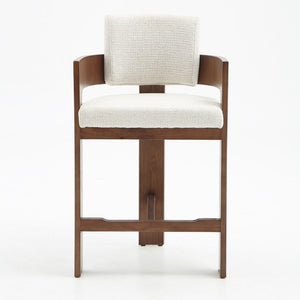 Harper Cream & Walnut Wood Barstool