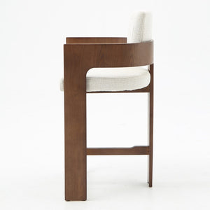 Harper Cream & Walnut Wood Barstool
