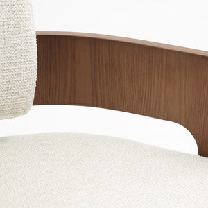 Harper Cream & Walnut Wood Barstool
