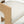 Close-up of a modern wooden dining chair with a light beige textured woven fabric seat cushion and natural oak wood frame.
