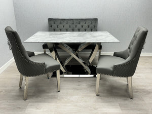 Carolina Grey Marble Dining Table