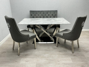 Carolina Grey Marble Dining Table