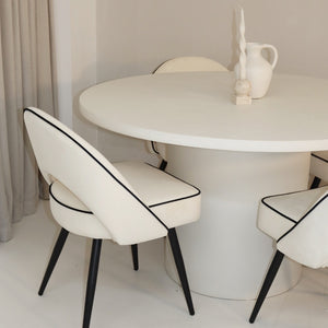Cloud White Micro Cement Round Dining Table