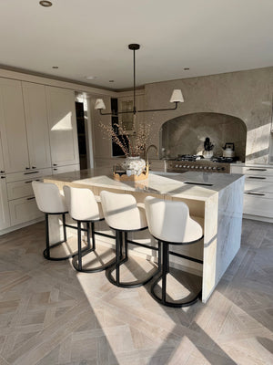 Faith Cream Leather Barstool