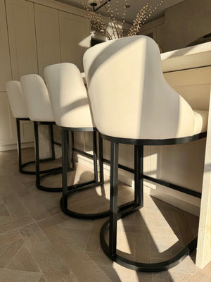 Faith Cream Leather Barstool