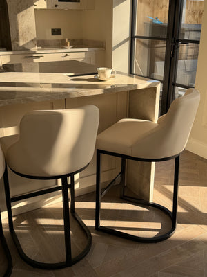 Faith Cream Leather Barstool