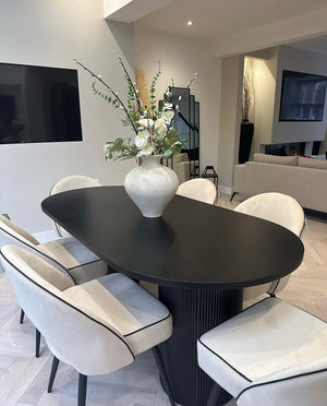 Luna Black Oval Dining Table