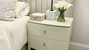 Loretta 2 Drawer Bedside Table Stone