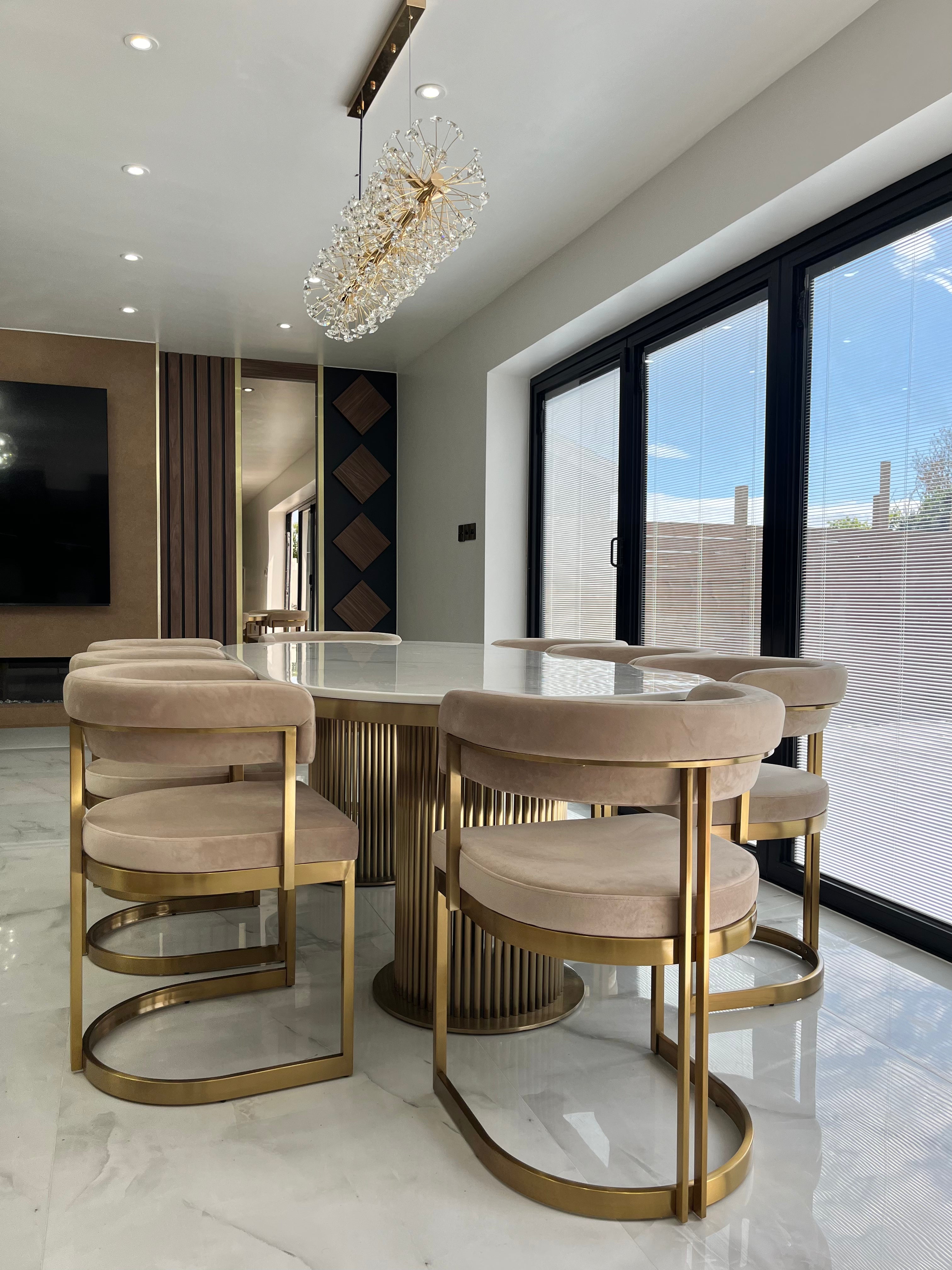 pre-order) Luca Marble 220cm Table Sandro Chair Set – Lush Interiors