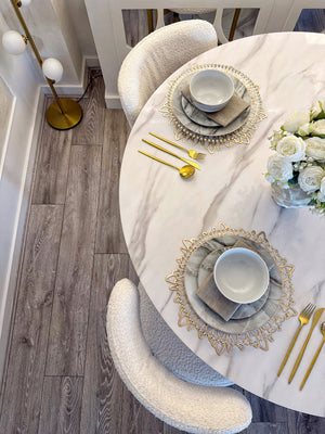 Maya Gold Bouclé Dining Chair