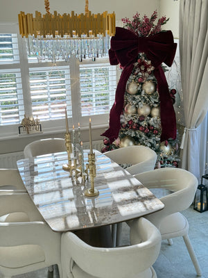 Eton Brown Dining Table & Cole Fabric Dining Chair Set