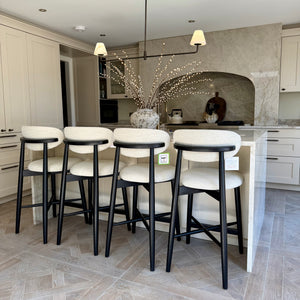 Arne Black Wood Barstool