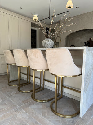 Faith Cream & Gold Barstool