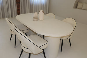 Cloud White Micro Cement Table & Mason Dining Chair